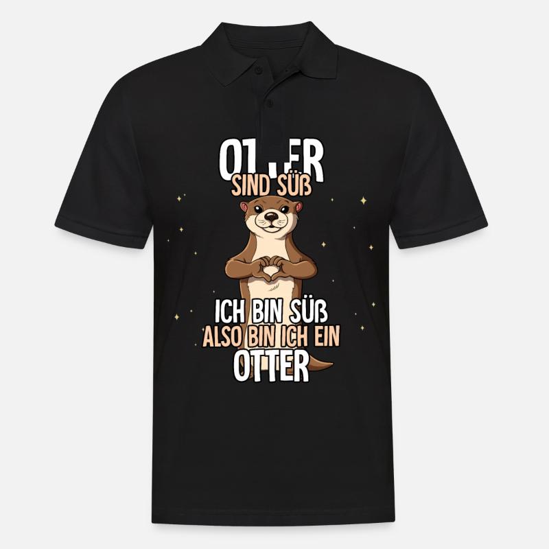 Otter Sind Süß Otter - Männer Poloshirt - Schwarz