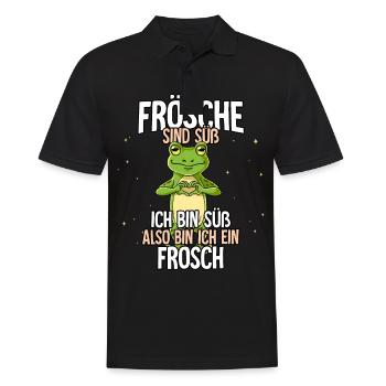 Frösche Sind Süß Frosch - Männer Poloshirt - Schwarz - Vorne - Kai (181cm)