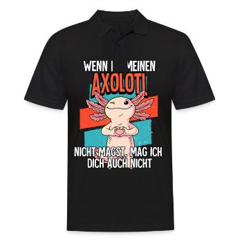 Wenn Du Meinen Axolotl - Männer Poloshirt - Schwarz - Vorne - Kai (181cm)