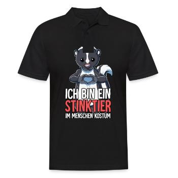 Ich Bin Ein Stinktier - Männer Poloshirt - Schwarz - Vorne - Kai (181cm)