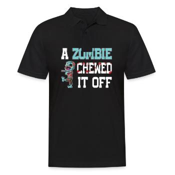 Ein Zombie kaute es ab Amputierter Wortspiel - Männer Poloshirt - Schwarz - Vorne - Kai (181cm)