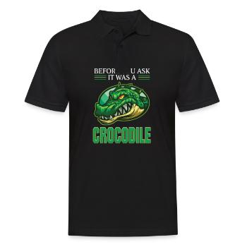 Bevor Sie fragen Es war ein Krokodil Prothese - Männer Poloshirt - Schwarz - Vorne - Kai (181cm)