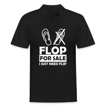 Funny Flop For Sale Flip ist für Beinamputierte - Männer Poloshirt - Schwarz - Vorne - Kai (181cm)