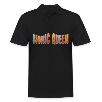 Bionic Queen Künstliches Bein Vertrauen Bubbly - Männer Poloshirt - Schwarz - Vorne - Kai (181cm)
