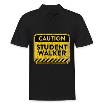 Student Walker Amputierter Bein Warnzeichen - Männer Poloshirt - Schwarz - Vorne - Kai (181cm)