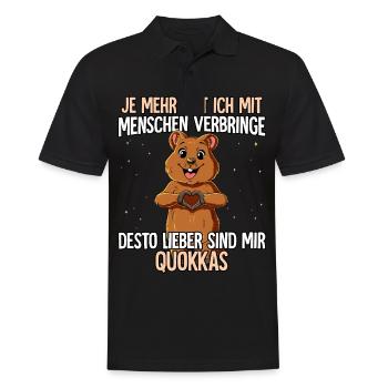 Quokka - Männer Poloshirt - Schwarz - Vorne - Kai (181cm)