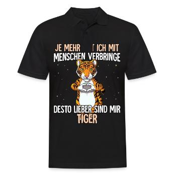Tiger - Männer Poloshirt - Schwarz - Vorne - Kai (181cm)