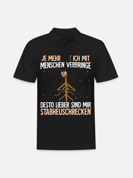 Stabheuschrecke - Männer Poloshirt - Schwarz