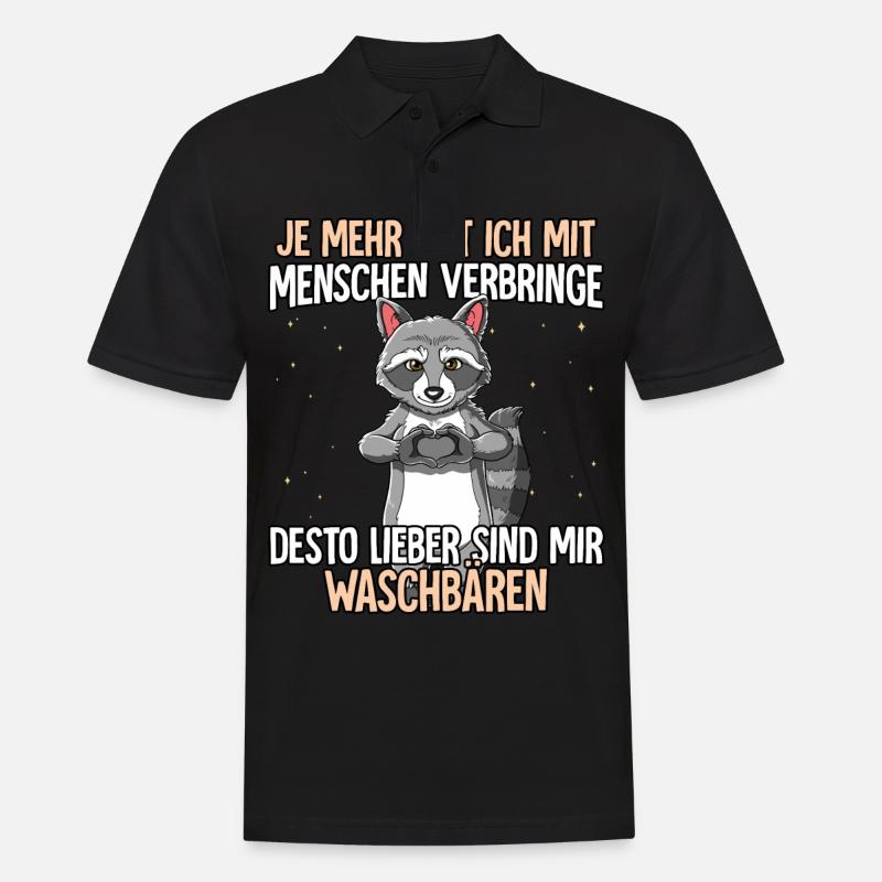 Waschbär - Männer Poloshirt - Schwarz