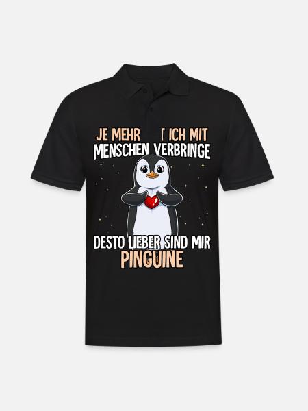 Pinguin - Männer Poloshirt - Schwarz