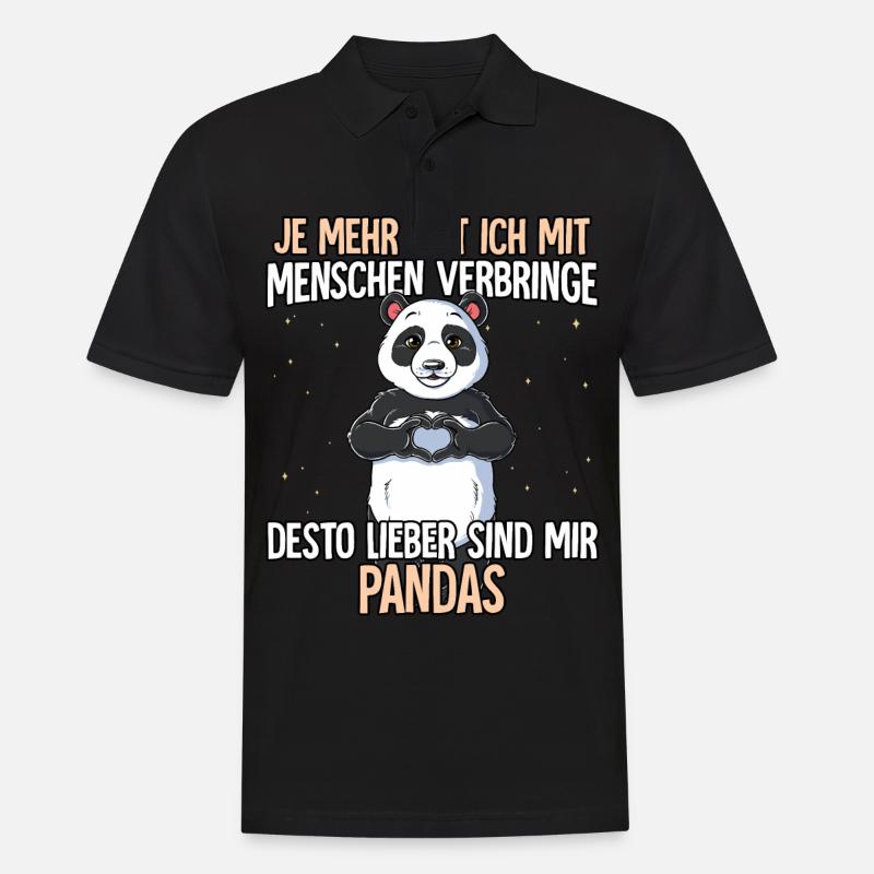 Panda - Männer Poloshirt - Schwarz