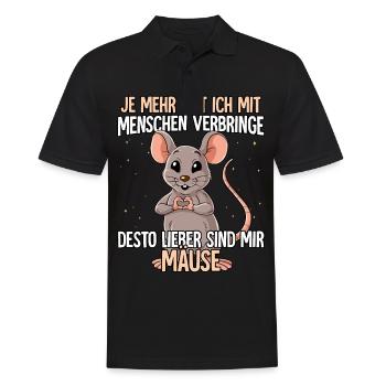 Maus - Männer Poloshirt - Schwarz - Vorne - Kai (181cm)