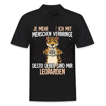 Leopard - Männer Poloshirt - Schwarz - Vorne - Kai (181cm)