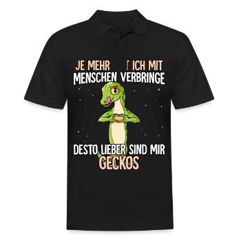 Gecko - Männer Poloshirt - Schwarz - Vorne - Kai (181cm)