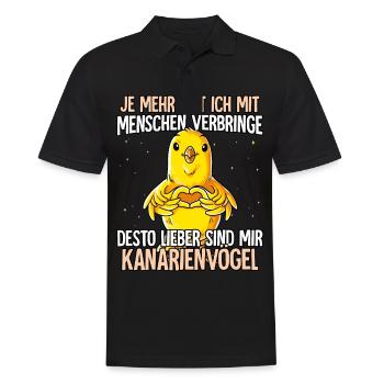 Kanarienvogel - Männer Poloshirt - Schwarz - Vorne - Kai (181cm)