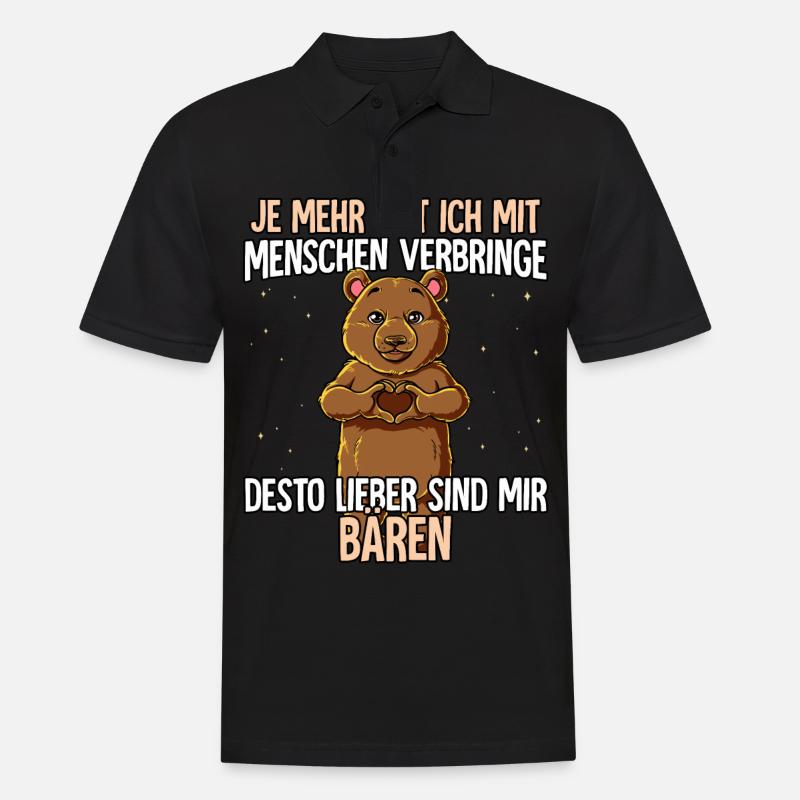 Bär - Männer Poloshirt - Schwarz