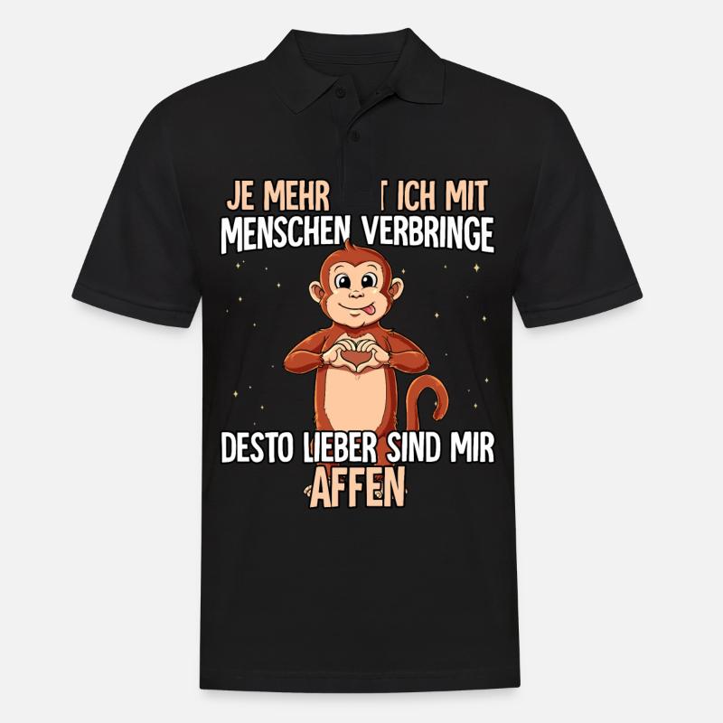 Affe - Männer Poloshirt - Schwarz