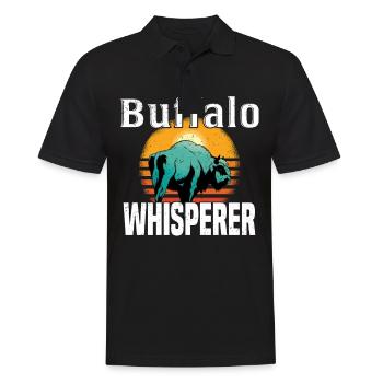 Büffel Bison Ochse Indianer Amerikanisch - Männer Poloshirt - Schwarz - Vorne - Kai (181cm)