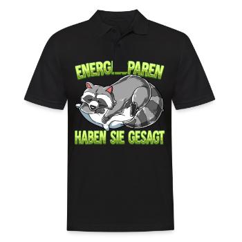 Energiesparen Haben Sie Gesagt Waschbär - Männer Poloshirt - Schwarz - Vorne - Kai (181cm)