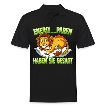 Energiesparen Haben Sie Gesagt Löwe - Männer Poloshirt - Schwarz - Vorne - Kai (181cm)