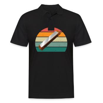 Harmonica Harmonica player Harmonicas - Men's Polo Shirt - black - Front - Kai (181cm)