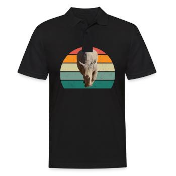 Nashörner dickes Einhorn Afrika Tier Nashorn - Männer Poloshirt - Schwarz - Vorne - Kai (181cm)