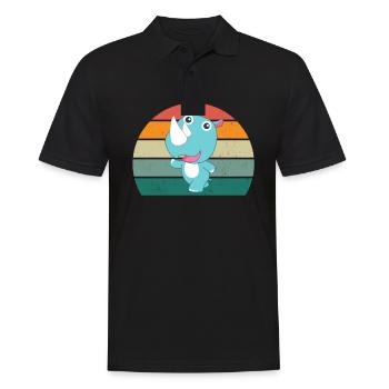 Nashörner dickes Einhorn Afrika Tier Nashorn - Männer Poloshirt - Schwarz - Vorne - Kai (181cm)