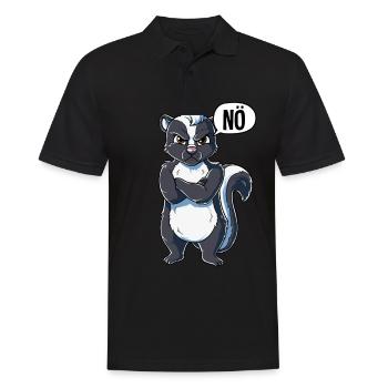 Stinktier Nö - Männer Poloshirt - Schwarz - Vorne - Kai (181cm)