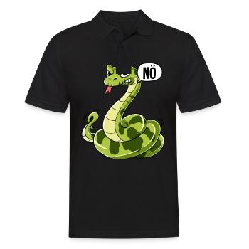 Schlange Nö - Männer Poloshirt - Schwarz - Vorne - Kai (181cm)