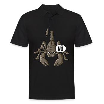 Skorpion Nö - Männer Poloshirt - Schwarz - Vorne - Kai (181cm)