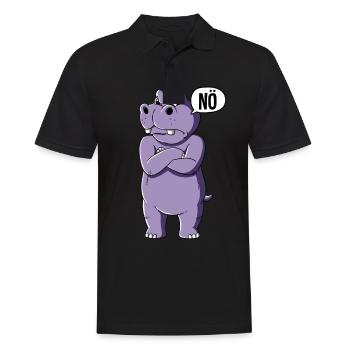 Nilpferd Nö - Männer Poloshirt - Schwarz - Vorne - Kai (181cm)