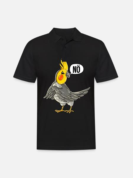 Nymphensittich Nö - Männer Poloshirt - Schwarz