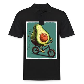 Avocat Bike Bike Abstrait Végétarien Végétalien - Polo Homme - noir - Devant - Kai (181cm)