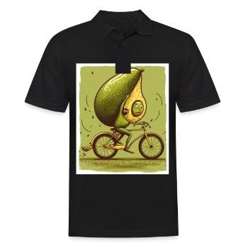 Avocat Bike Bike Abstrait Végétarien Végétalien - Polo Homme - noir - Devant - Kai (181cm)