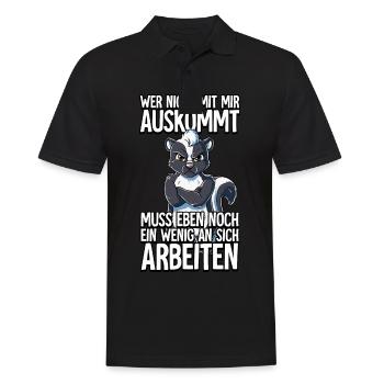 Stinktier Wer Nicht Mit Mir Auskommt - Männer Poloshirt - Schwarz - Vorne - Kai (181cm)