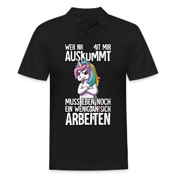 Einhorn Wer Nicht Mit Mir Auskommt - Männer Poloshirt - Schwarz - Vorne - Kai (181cm)