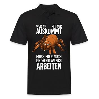 Vogelspinne Wer Nicht Mit Mir Auskommt - Männer Poloshirt - Schwarz - Vorne - Kai (181cm)