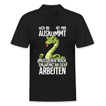 Schlange Wer Nicht Mit Mir Auskommt - Männer Poloshirt - Schwarz - Vorne - Kai (181cm)
