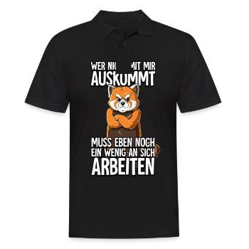 Roter Panda Wer Nicht Mit Mir Auskommt - Männer Poloshirt - Schwarz - Vorne - Kai (181cm)