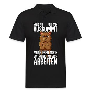 Bär Wer Nicht Mit Mir Auskommt - Männer Poloshirt - Schwarz - Vorne - Kai (181cm)
