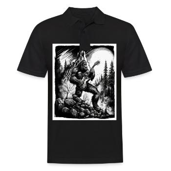 Big Foot Sasquatch Rock Guitare Musique Metal Grunge - Polo Homme - noir - Devant - Kai (181cm)