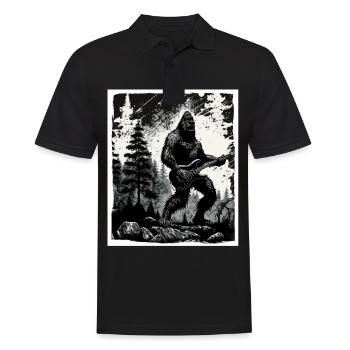 Big Foot Sasquatch Rock Guitare Musique Metal Grunge - Polo Homme - noir - Devant - Kai (181cm)
