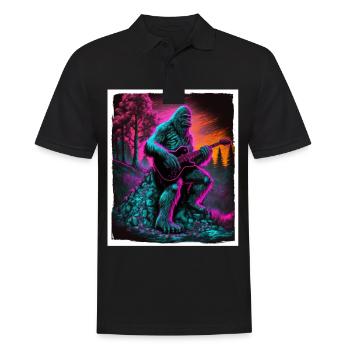 Big Foot Sasquatch Rock Guitare Musique Metal Grunge - Polo Homme - noir - Devant - Kai (181cm)