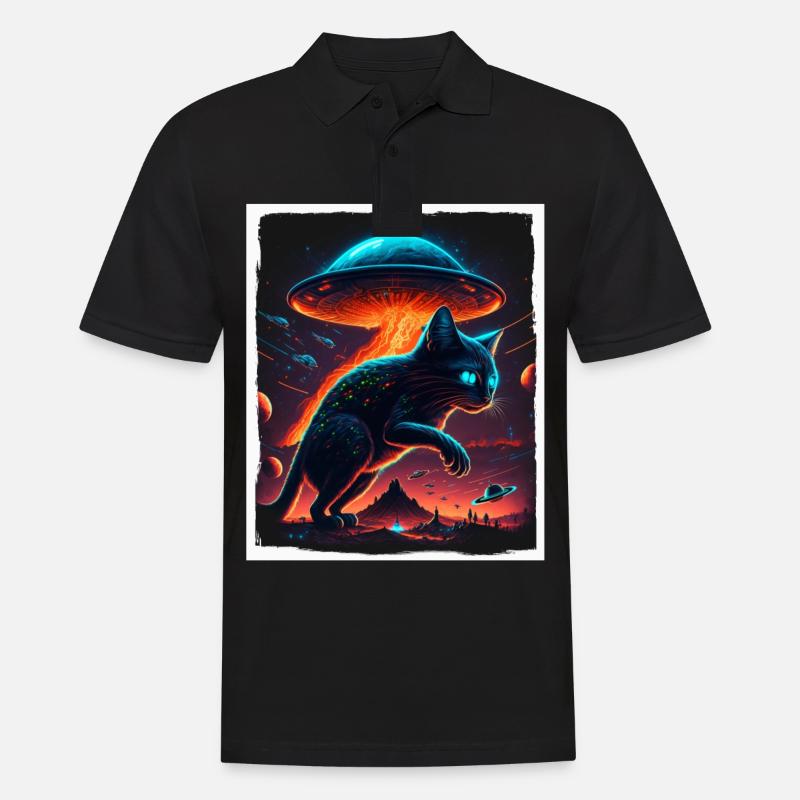 Chaton de chat Space Alien Planet Astronaute - Polo Homme - noir