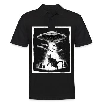 Cat Kitten Space Alien Planet Astronaut - Men's Polo Shirt - black - Front - Kai (181cm)