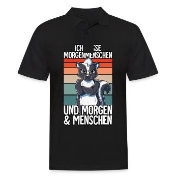 Ich Hasse Morgenmenschen Stinktier - Männer Poloshirt - Schwarz - Vorne - Kai (181cm)