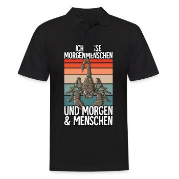 Ich Hasse Morgenmenschen Skorpion - Männer Poloshirt - Schwarz - Vorne - Kai (181cm)
