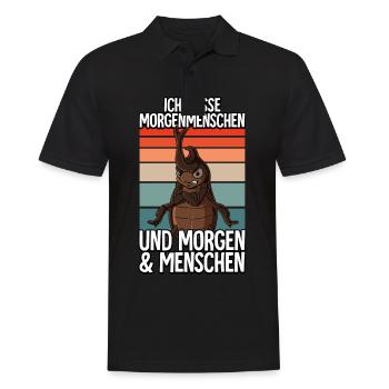Ich Hasse Morgenmenschen Riesenkäfer - Männer Poloshirt - Schwarz - Vorne - Kai (181cm)