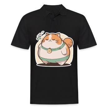 Big Cat Kitten Cute Cat Sleep Tired - Men's Polo Shirt - black - Front - Kai (181cm)