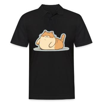 Big Cat Kitten Cute Cat Sleep Tired - Men's Polo Shirt - black - Front - Kai (181cm)